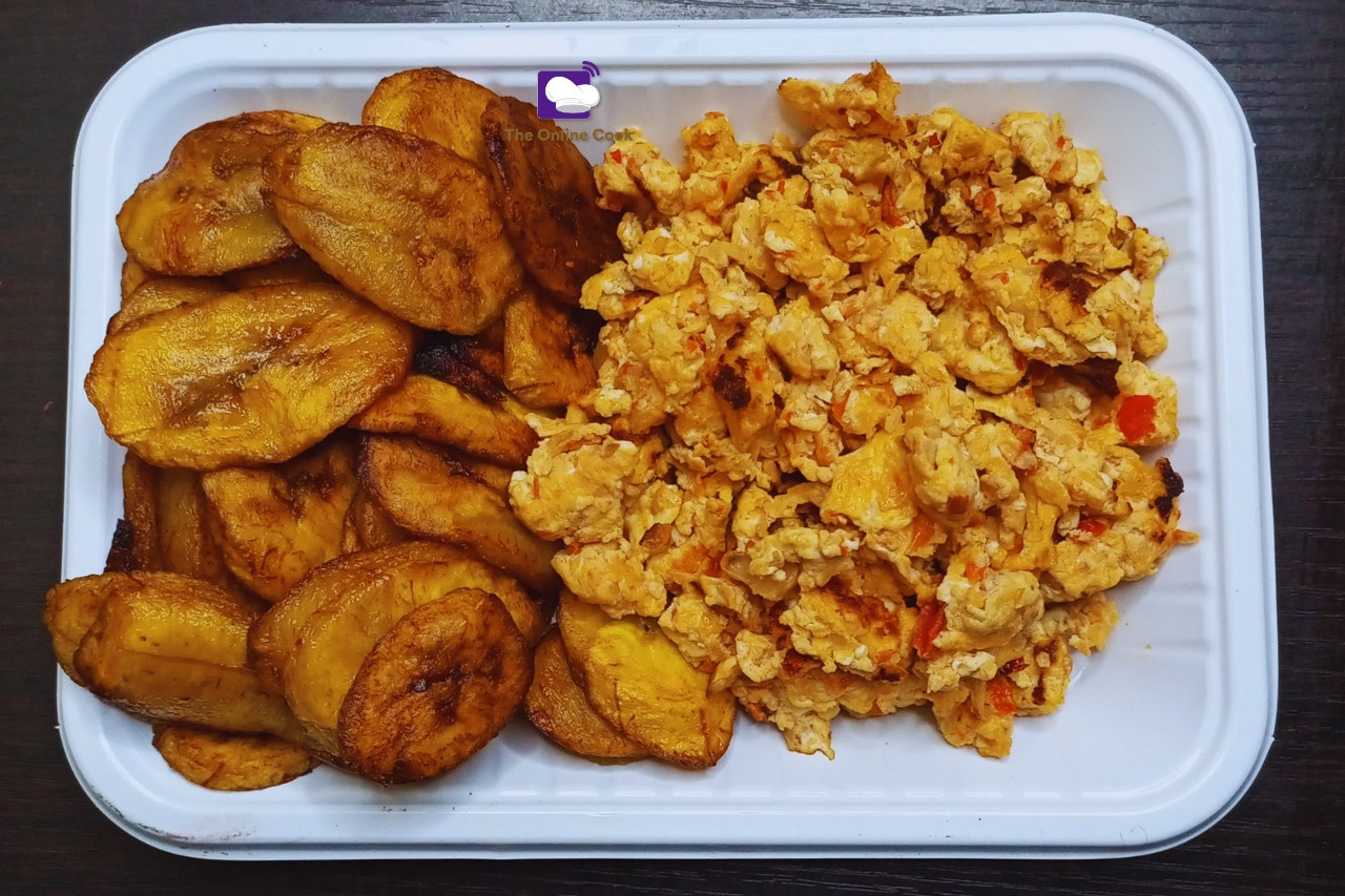 Fried plantains and egg